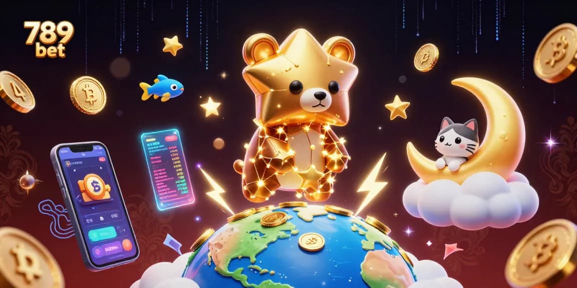 Engage with thrilling games at 789 bet, featuring a dazzling casino world filled with coins and stars.