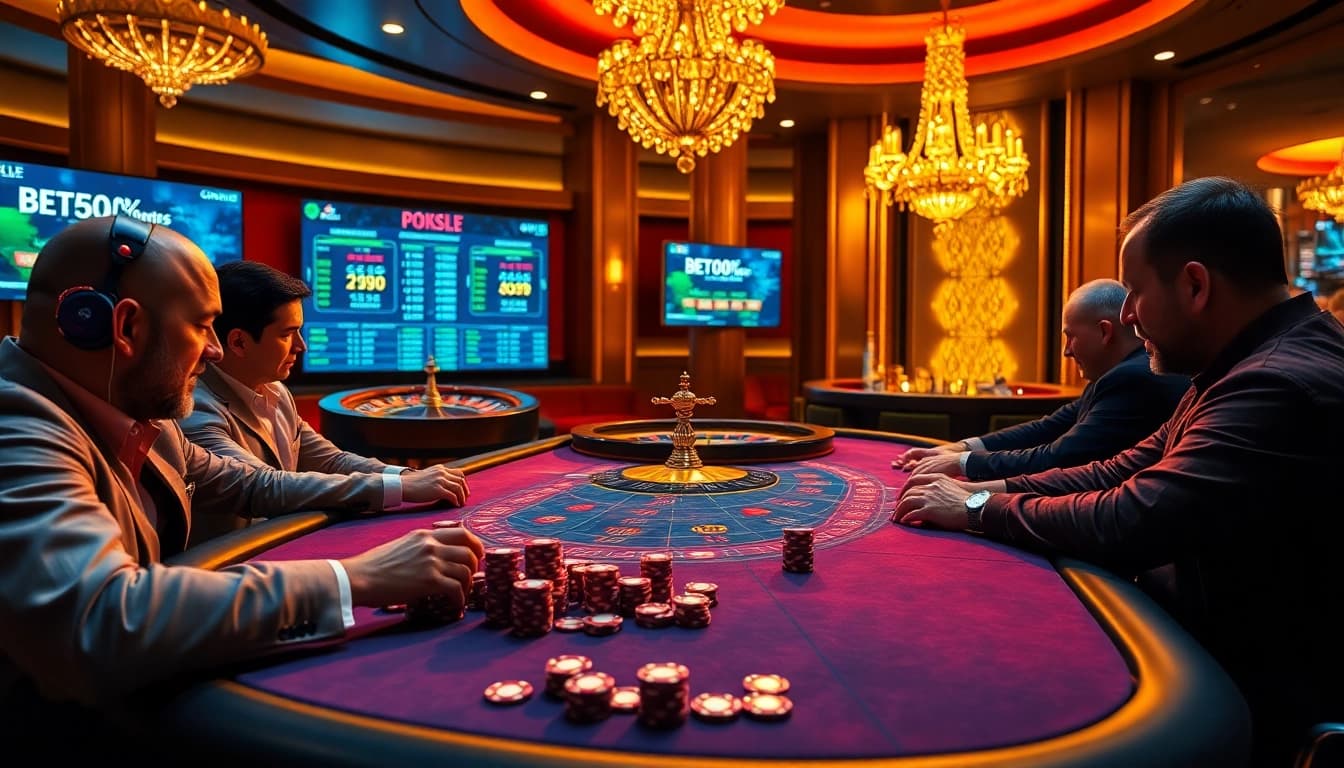 Exciting blackjack game with 8XX-inspired ambiance at a luxurious casino.