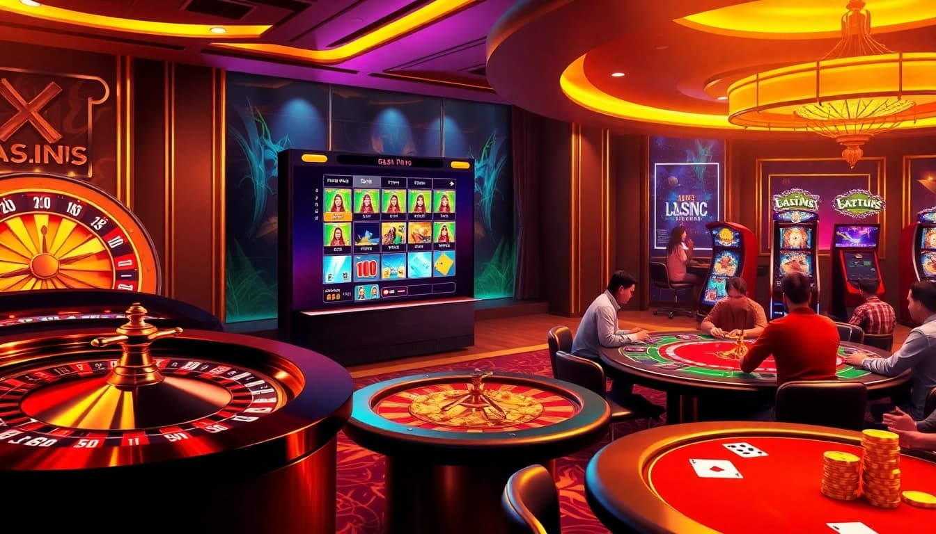 Experience the excitement of online gaming at https://xx88.day/ with vibrant casino visuals featuring roulette and poker tables.