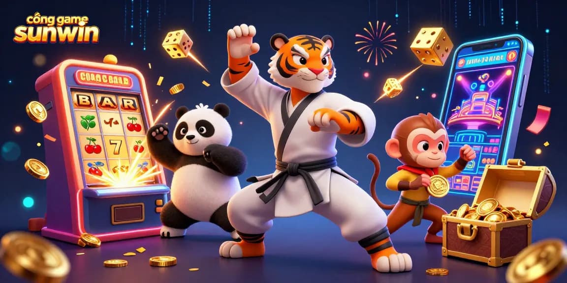 Experience thrilling gameplay at cổng game sunwin with vibrant characters and energetic casino elements.