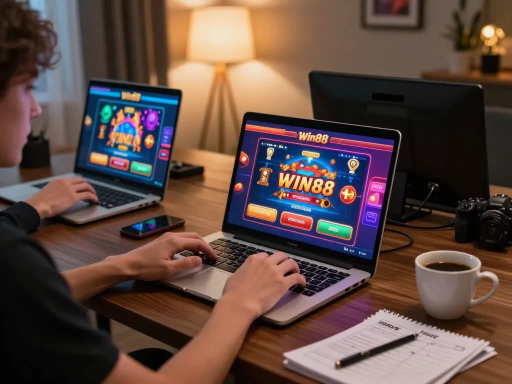 Engaging gameplay on Win88 casino platform, showcasing vibrant online gaming atmosphere.