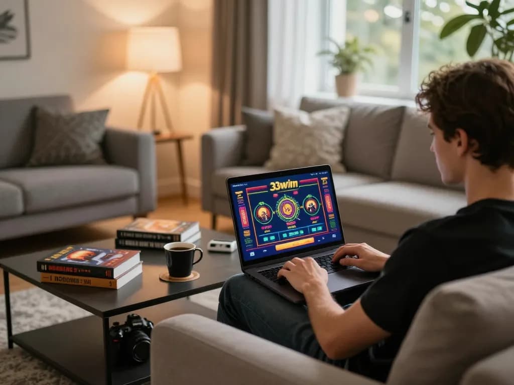 Engaging online gaming session with 33win casino interface on display, highlighting strategic play