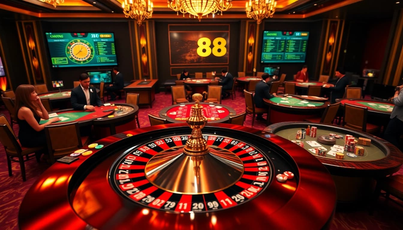 Experience the vibrant excitement of king 88 casino gaming with live poker and roulette tables.