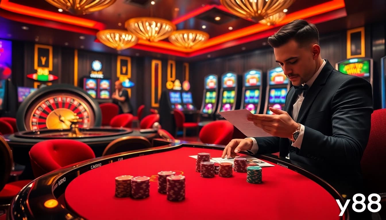 Experience thrilling gameplay at say88 casino with vibrant poker chips and an elegant roulette wheel.