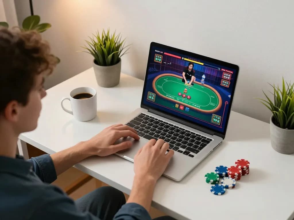 KJC365 online poker game setup with engaging screens and cozy ambiance for responsible gaming.