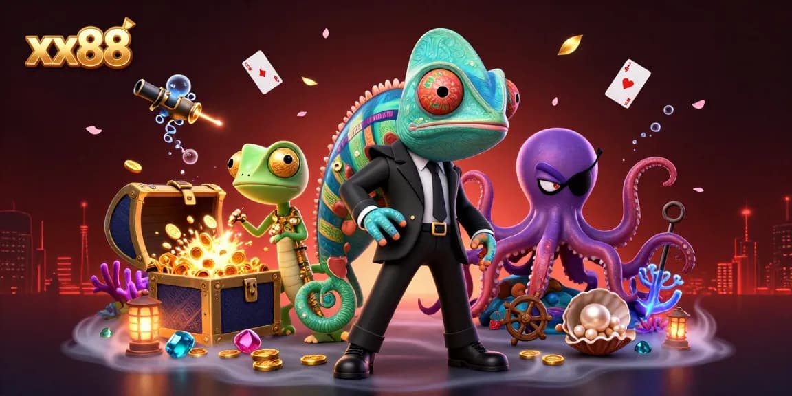 Experience the thrill at xx88 with vibrant gaming action featuring an agent chameleon and more!