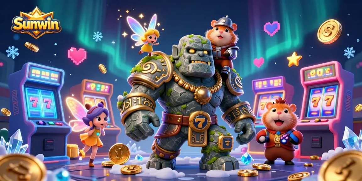 Engage with exhilarating games at Sunwin featuring a magical golem and animated elements.