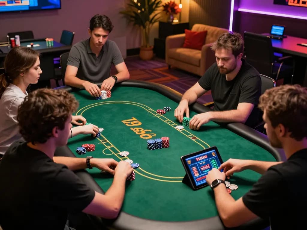 Engaging online gaming scene with poker action and 79 số đỏ betting interface displayed