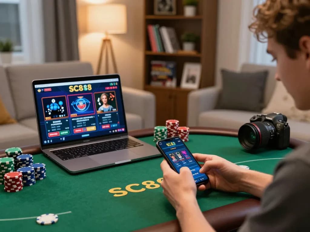 Experience the excitement of SC88 online gaming with engaging smartphone action and cozy ambiance