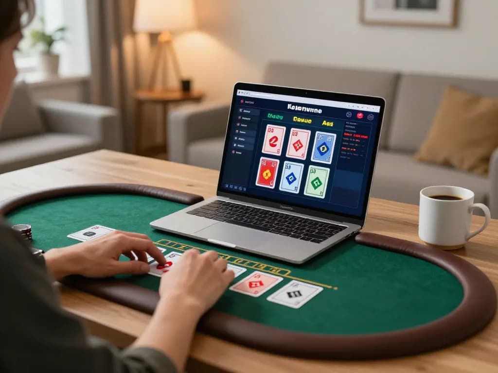 Experience link vào nk88 in an engaging home gaming setup with live dealer blackjack
