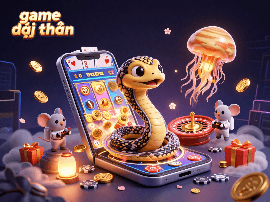 Engage with game đổi thưởng in a vibrant 3D casino scene featuring cosmic elements and dynamic gameplay.