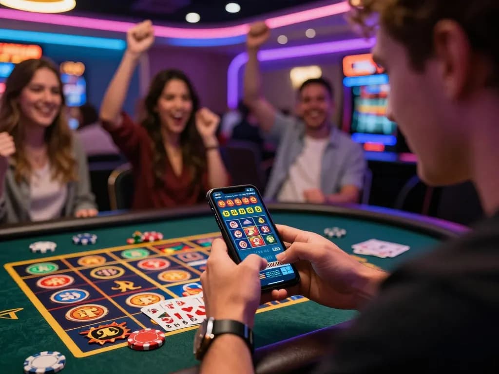 Exciting gem88 online casino gaming experience with players and vibrant atmosphere.