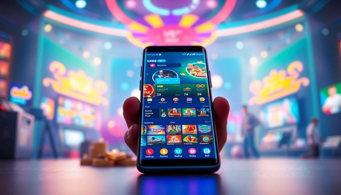 The S8 gaming app on a Samsung Galaxy S8 smartphone, showcasing vibrant user interface and exciting game features.