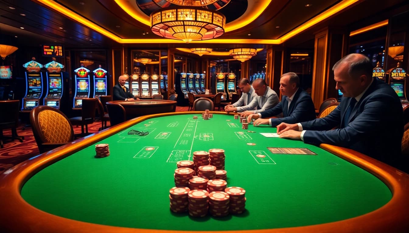 Experience high-stakes gaming excitement at f168biz.com with vibrant poker chips and a roulette wheel.