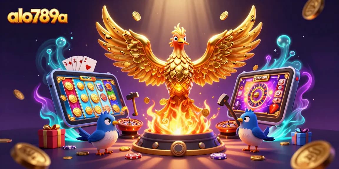 Experience thrilling action at alo789a with a golden phoenix and dynamic gaming elements.