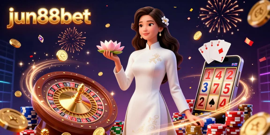 Experience a thrilling moment at jun88bet, where cascading coins and sparkling gems create a vibrant casino atmosphere.