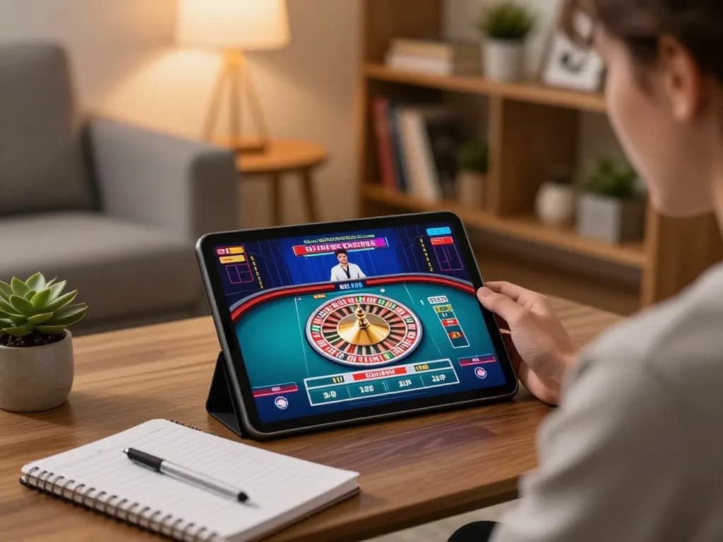 Engaging in online roulette gameplay with sunwin, showcasing an involved player during a cozy home session.