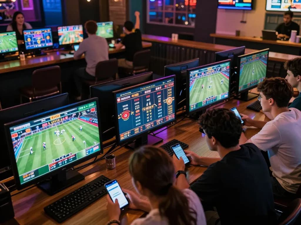 Engaged players using the 888top homepage to place bets during a live sports event.