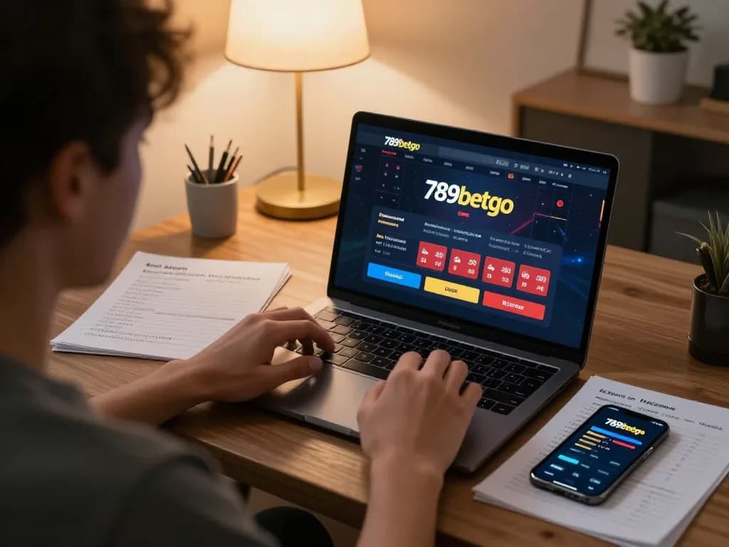Engaged user strategizing bets on 789betgo online casino while managing bankroll in a cozy home setup.