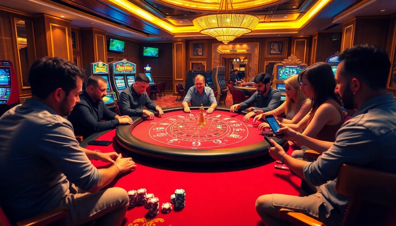 Players enjoying the casino experience at https://www.gg88com.com/ with vibrant games and thrilling atmosphere.