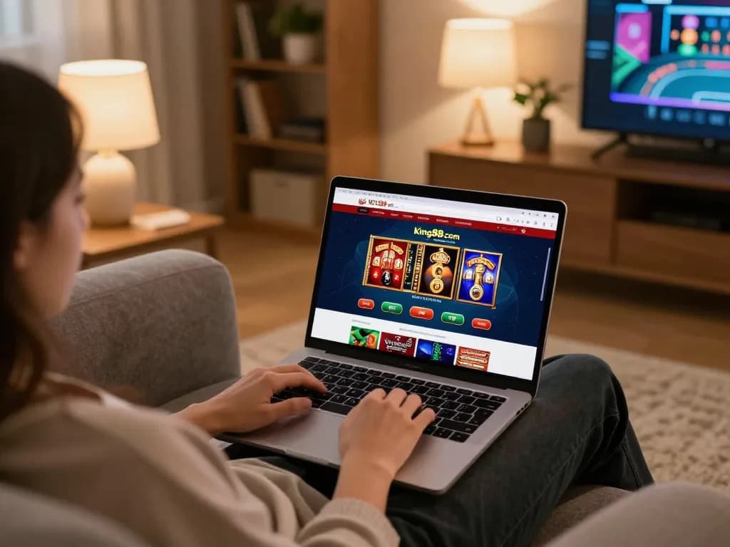 Engaging online gaming experience on king88 com with player focused on poker game from home