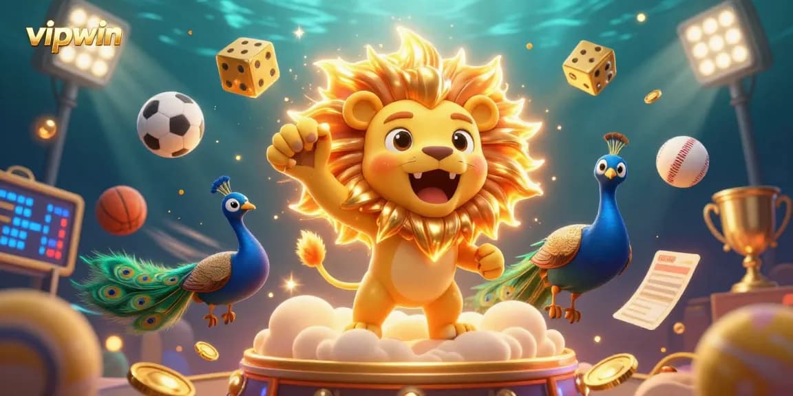 Experience thrilling wins with vipwin in this dynamic 3D casino scene filled with energy.