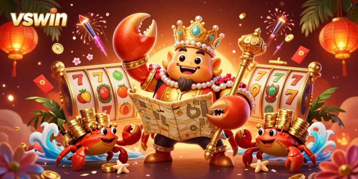 Experience thrilling casino gameplay with vswin's golden crab emperor and slot games