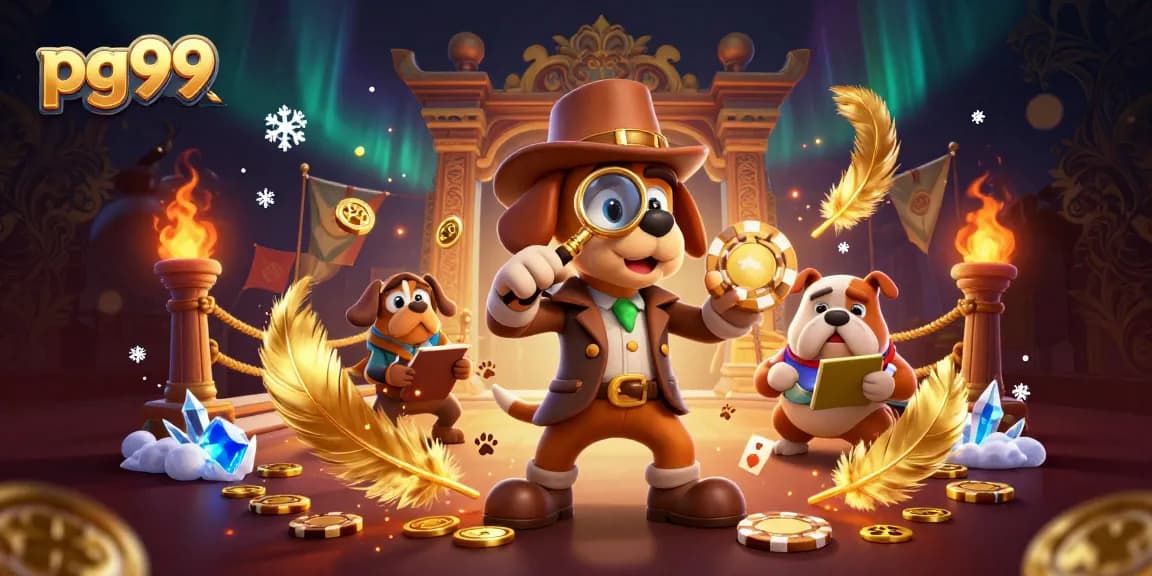 Experience thrilling gameplay at pg99 with golden poker chips and cartoon characters in action!