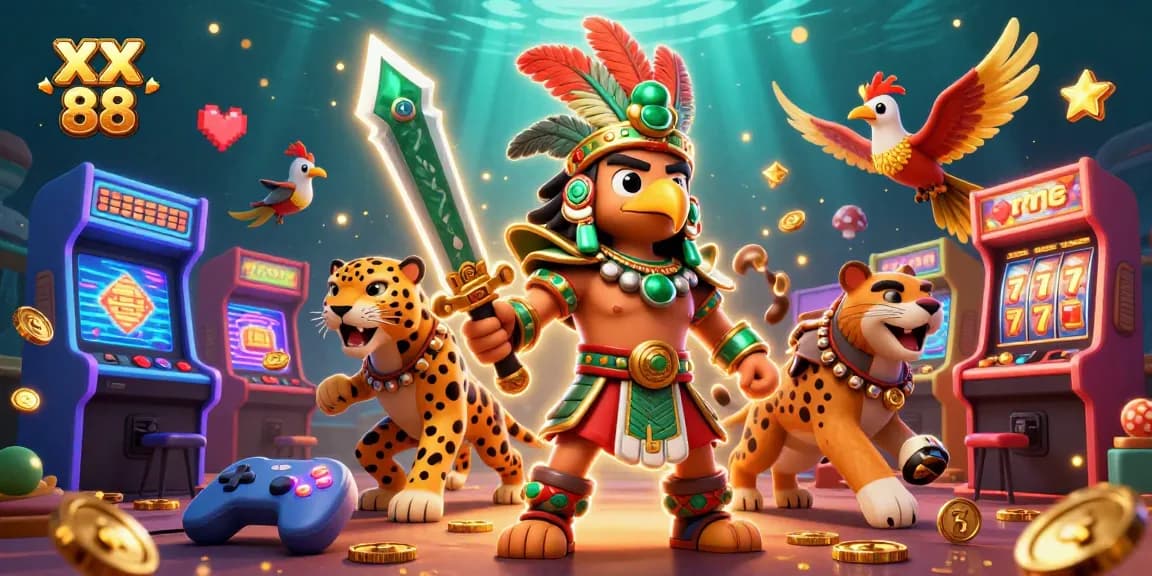 Engage with dynamic XX 88 casino adventures featuring Aztec warriors and vibrant gaming elements.
