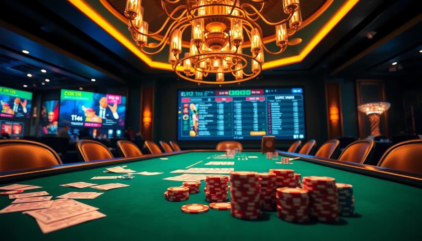 Engage in tài xỉu xóc đĩa online at a vibrant casino table filled with excitement and strategic betting.