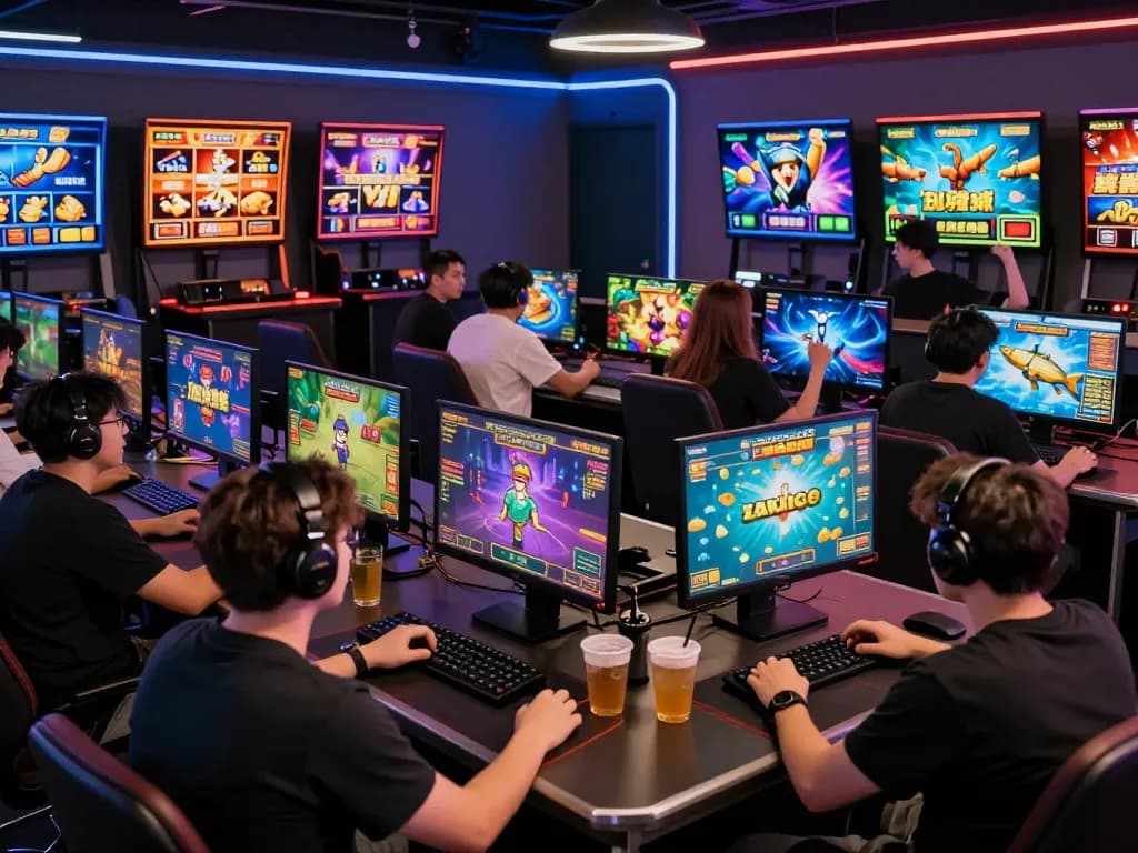 Diverse players enjoying B52 online gaming, showing excitement and game variety