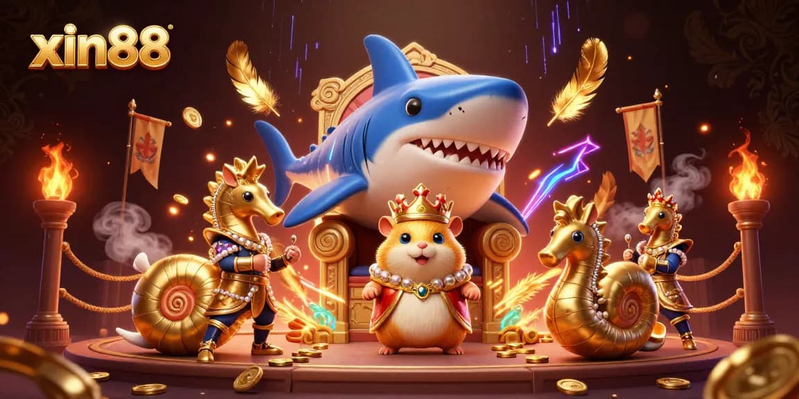 Experience thrilling games at xin88, featuring a fierce hamster king and underwater adventure elements.