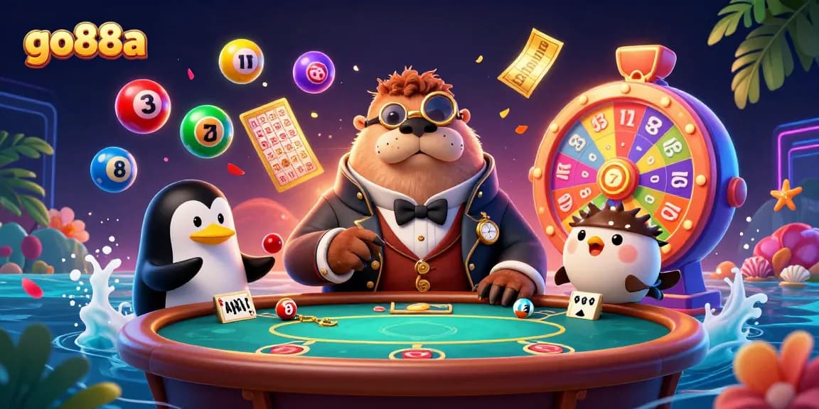 Engage with go88a at an underwater casino with a jolly walrus, penguin dealer, and playful pufferfish.