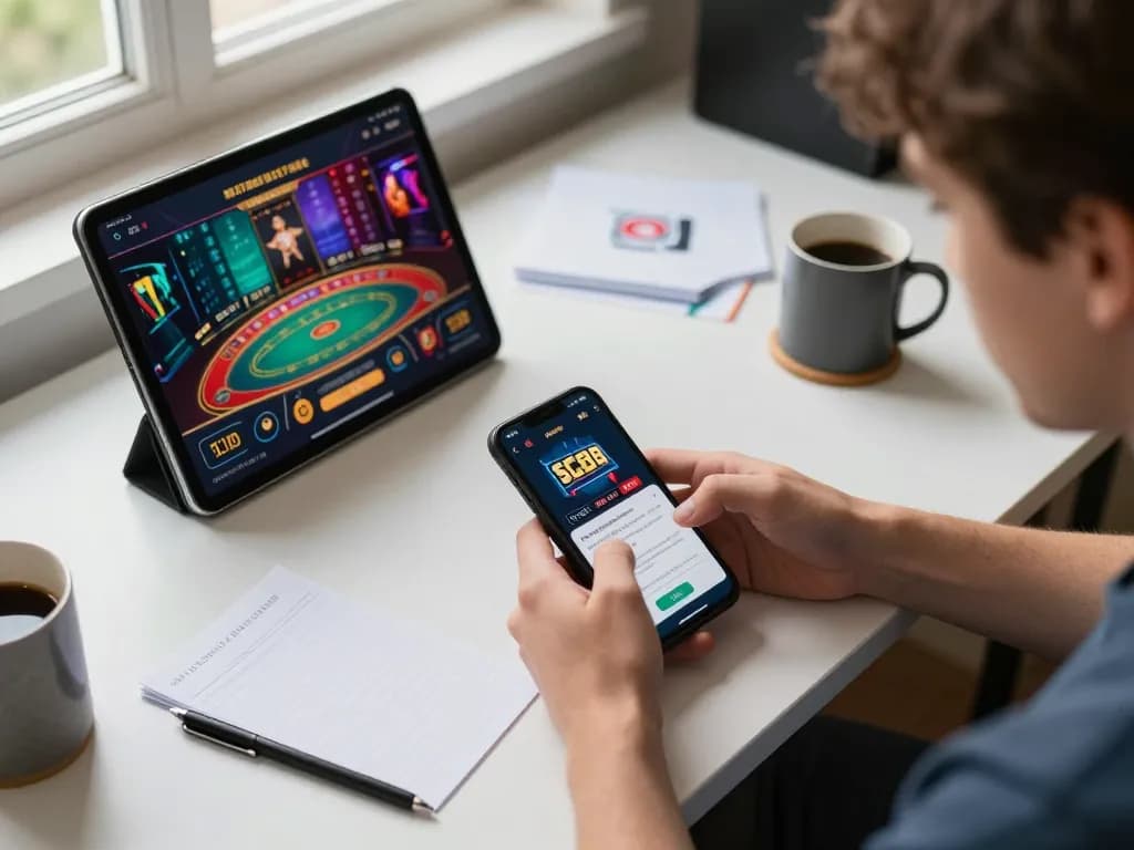 Experience engaging gameplay at sc88.com with a user interacting with a casino app on their smartphone