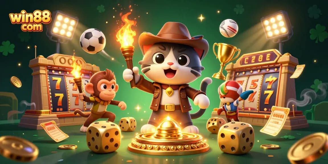Experience exciting gameplay at win88 com with a cat archaeologist discovering golden artifacts.