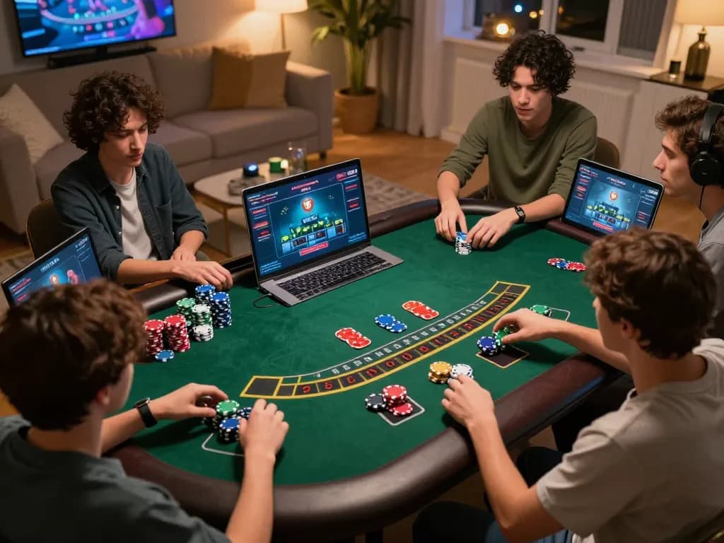 Engaging online casino gameplay with digitalwala presenting a lively blackjack session in a cozy atmosphere.
