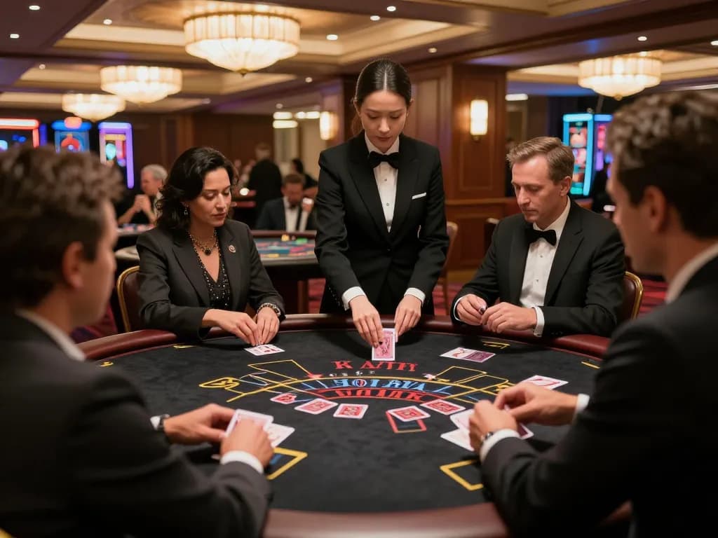 Players engaging actively at SC88 blackjack table in luxury casino setting.