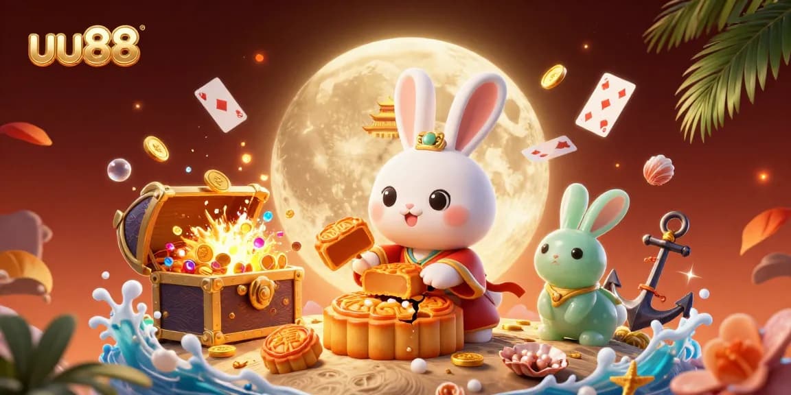 Join the exciting action at uu88 with cartoon characters celebrating in a vibrant casino-themed scene.