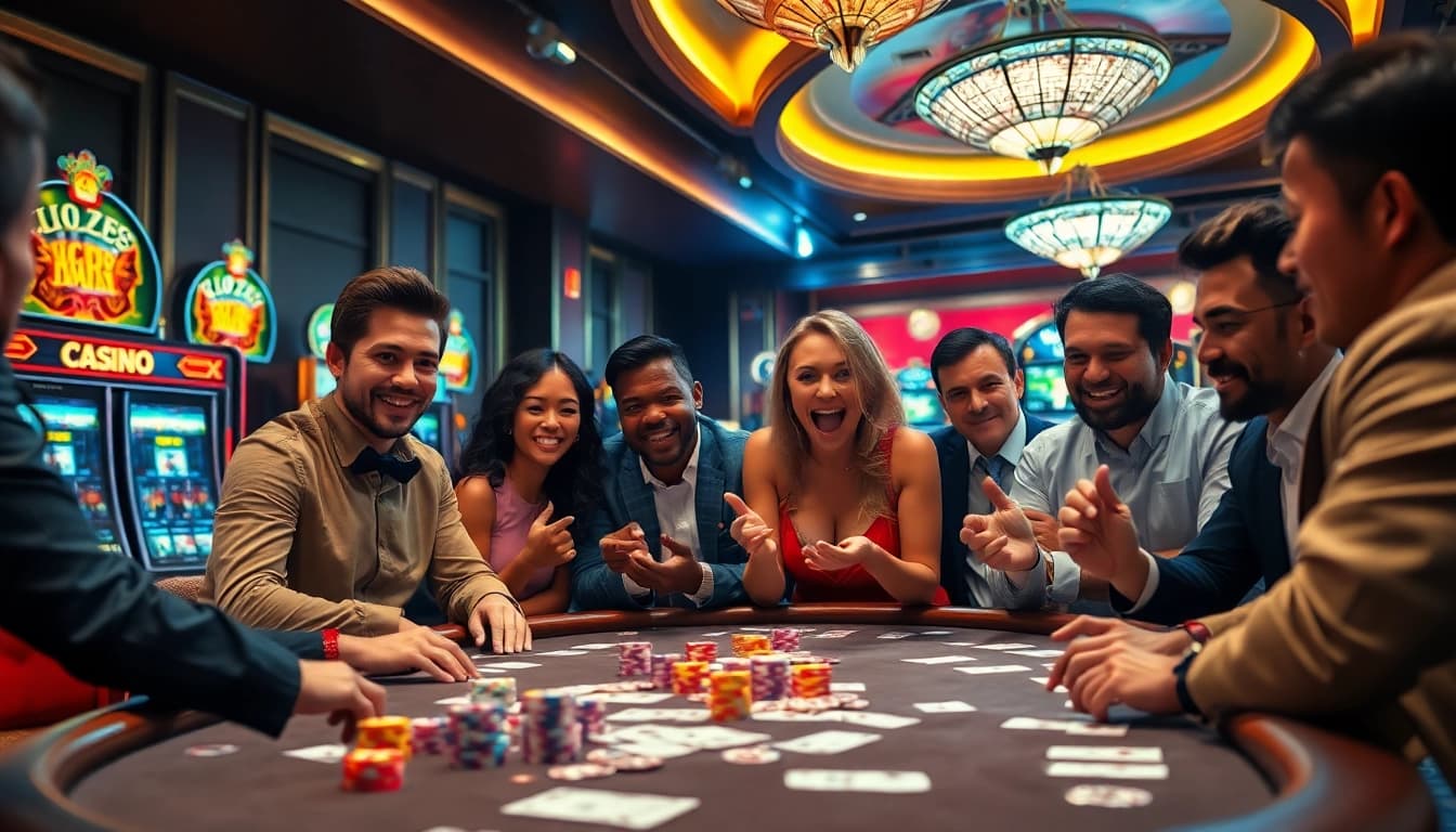 Experience gambling excitement with a vibrant casino scene featuring high-end poker tables and online betting from https://luongsontv5.com/.