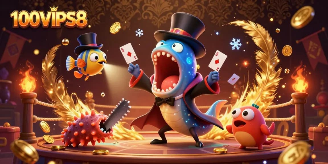Engage in thrilling game action at 100VIPS8 with a vivid scene of a magical underwater casino.