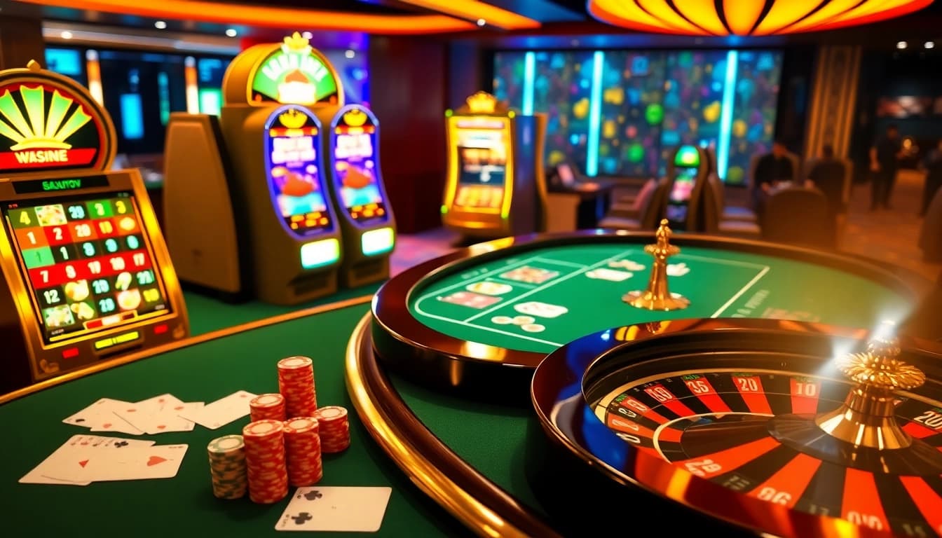 Experience exciting gameplay at https://xx88.boats/ with a luxurious virtual casino scene showcasing diverse games.