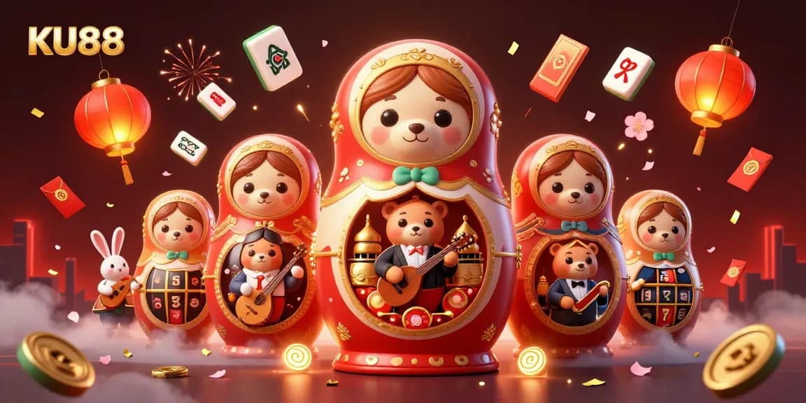 Experience the thrilling entertainment of KU88 with this vibrant and detailed 3D illustration capturing dynamic casino elements.