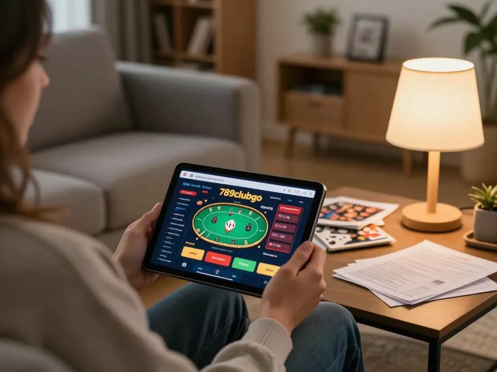 Engaging gameplay on the 789clubgo app displayed on a tablet in a cozy home setting.