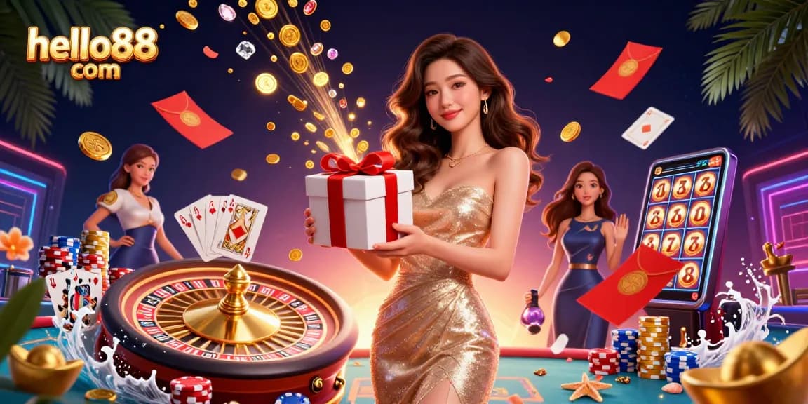 Experience the excitement of hello88 com with stunning casino-themed elements and vibrant visuals.
