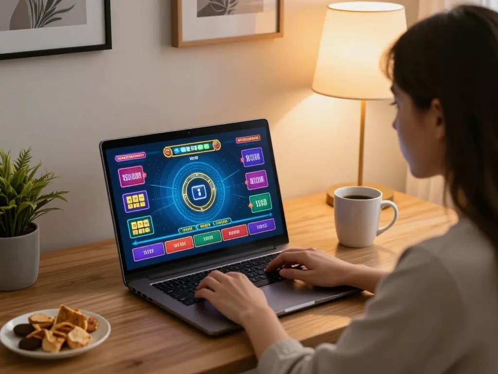 Engaging online casino gaming moment showcasing 789WIN's interactive live dealer experience at home