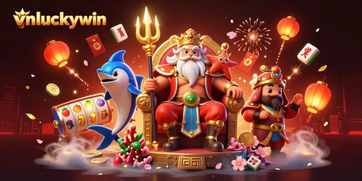 Experience thrilling slots at vnluckywin featuring Neptune with vibrant jackpot elements and rich casino atmosphere.