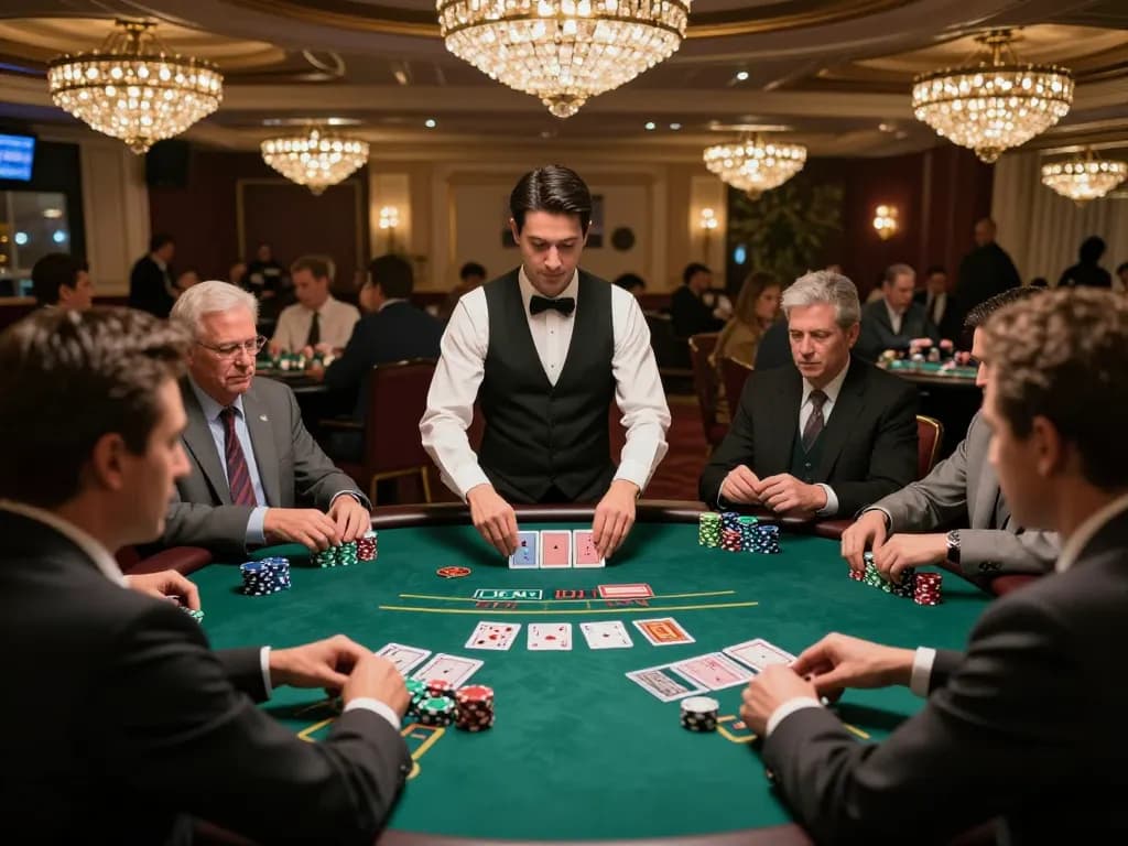 Players enjoying a thrilling blackjack game at U888 casino, showcasing excitement and strategy.