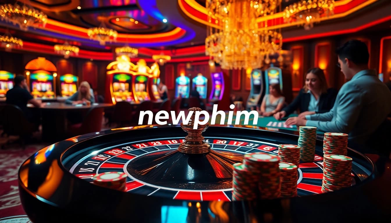 Experience the thrilling atmosphere of newphim-inspired casino games with dazzling poker chips and vibrant roulette.