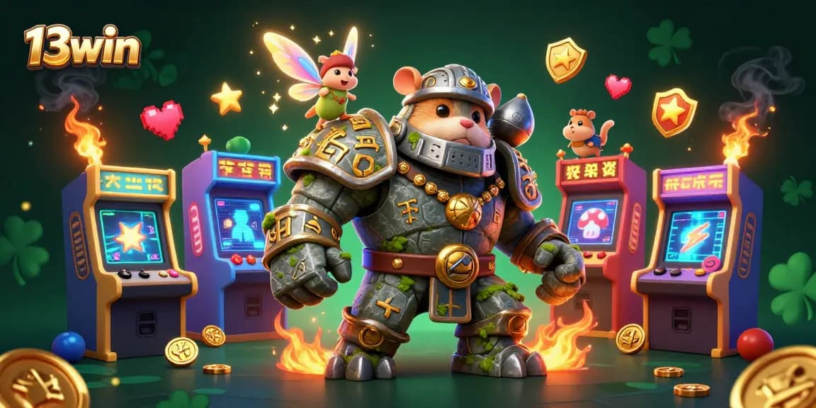Engage in exciting adventures with 13win's vibrant 3D characters in a magical casino world.
