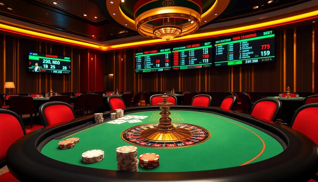 Engage with keo nha cai hom nay at an upscale casino table featuring poker chips and a roulette wheel.